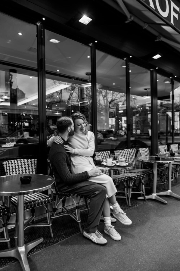 Kevin & Nataliya at a Paris café